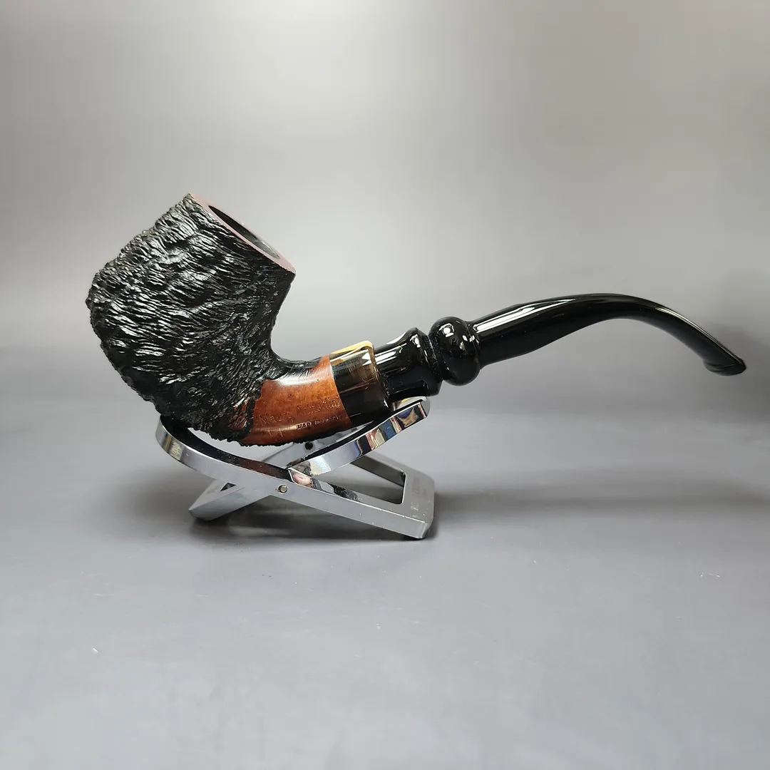 Mauro Armellini Rusticated Bent Brandy Estate Briar Pipe, Italian Estates - Image 2