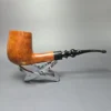 Edwards XL Smooth Bent Billiard w/ Ebonite Estate Briar Pipe, Unsmoked - Image 2
