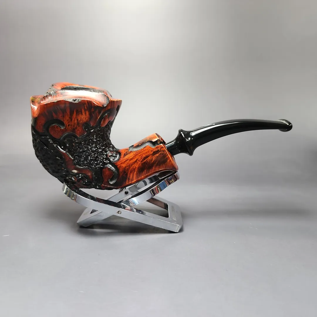 Nording Moss XL Partially Rusticated Freehand Estate Briar Pipe, Unsmoked - Image 2