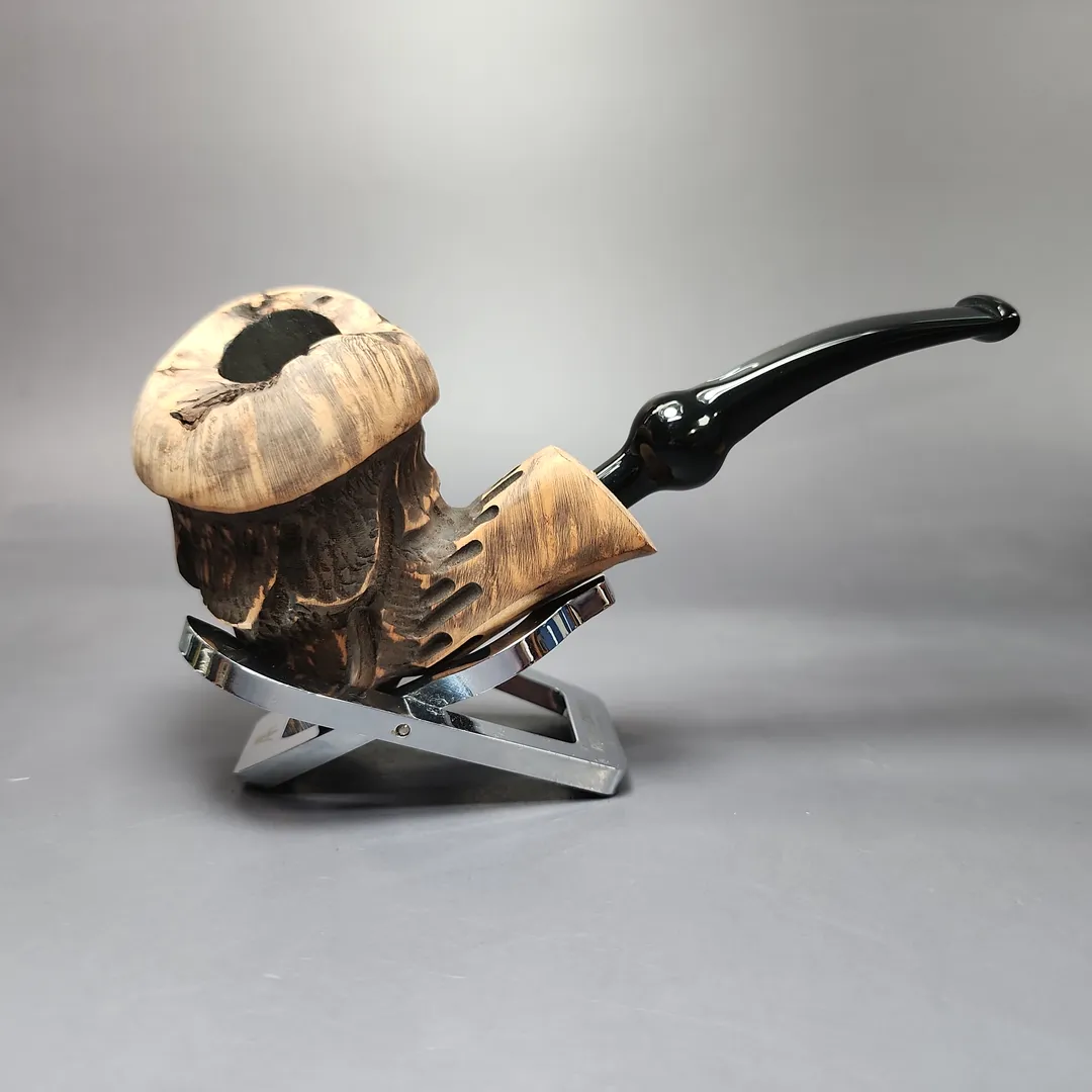 Nording Spruce Matte Partially Rusticated Freehand Estate Briar Pipe, Unsmoked - Image 2