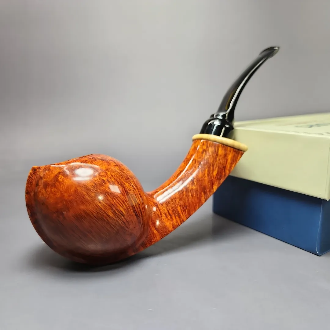 MBSD Briars Modern Masters 2 Smooth Blowfish w/ Boxwood Briar Pipe, New - Image 2