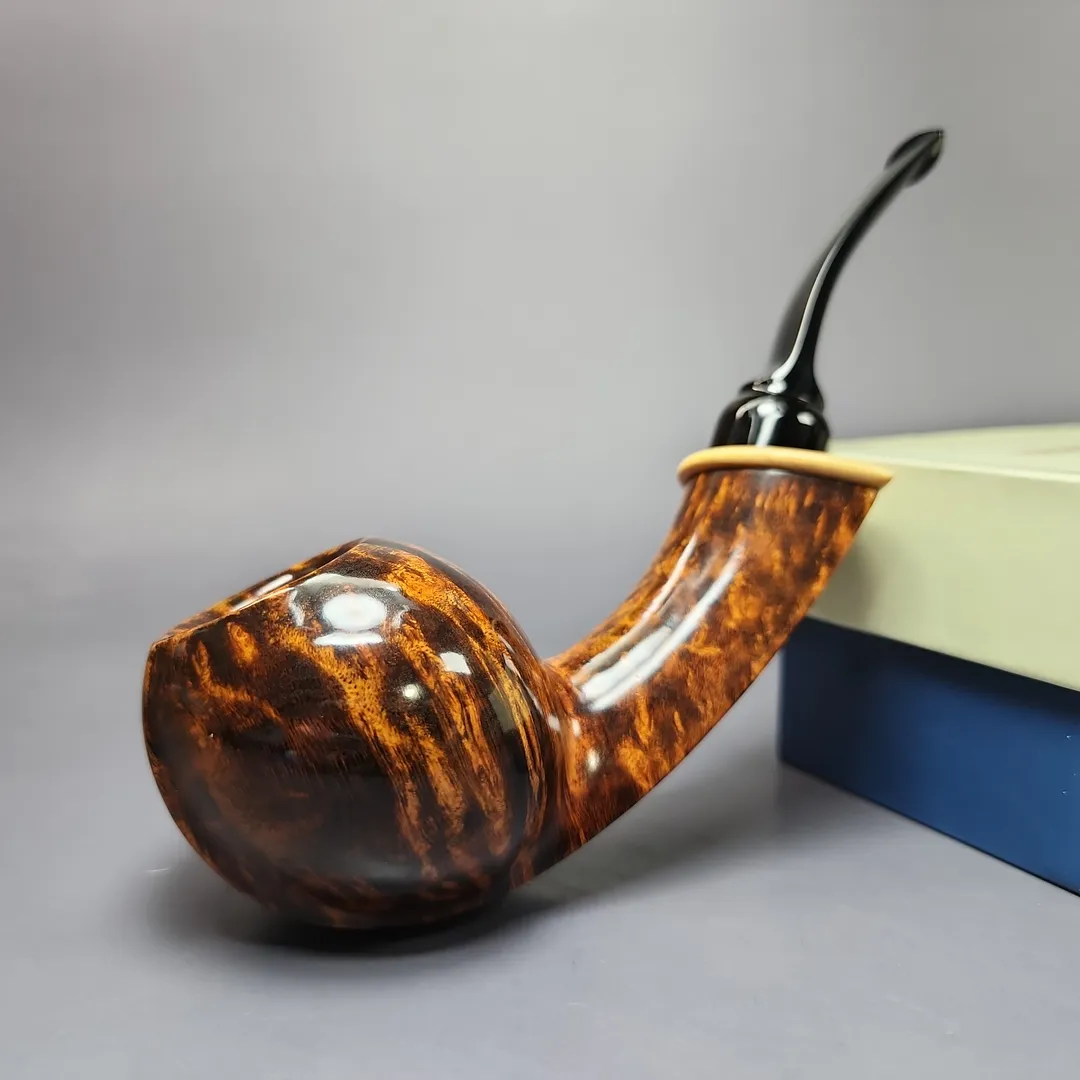 MBSD Briars Modern Masters 2 Smooth Blowfish w/ Boxwood Briar Pipe, New - Image 2