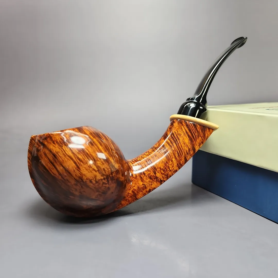 MBSD Briars Modern Masters 2 Smooth Blowfish w/ Boxwood Briar Pipe, New - Image 2