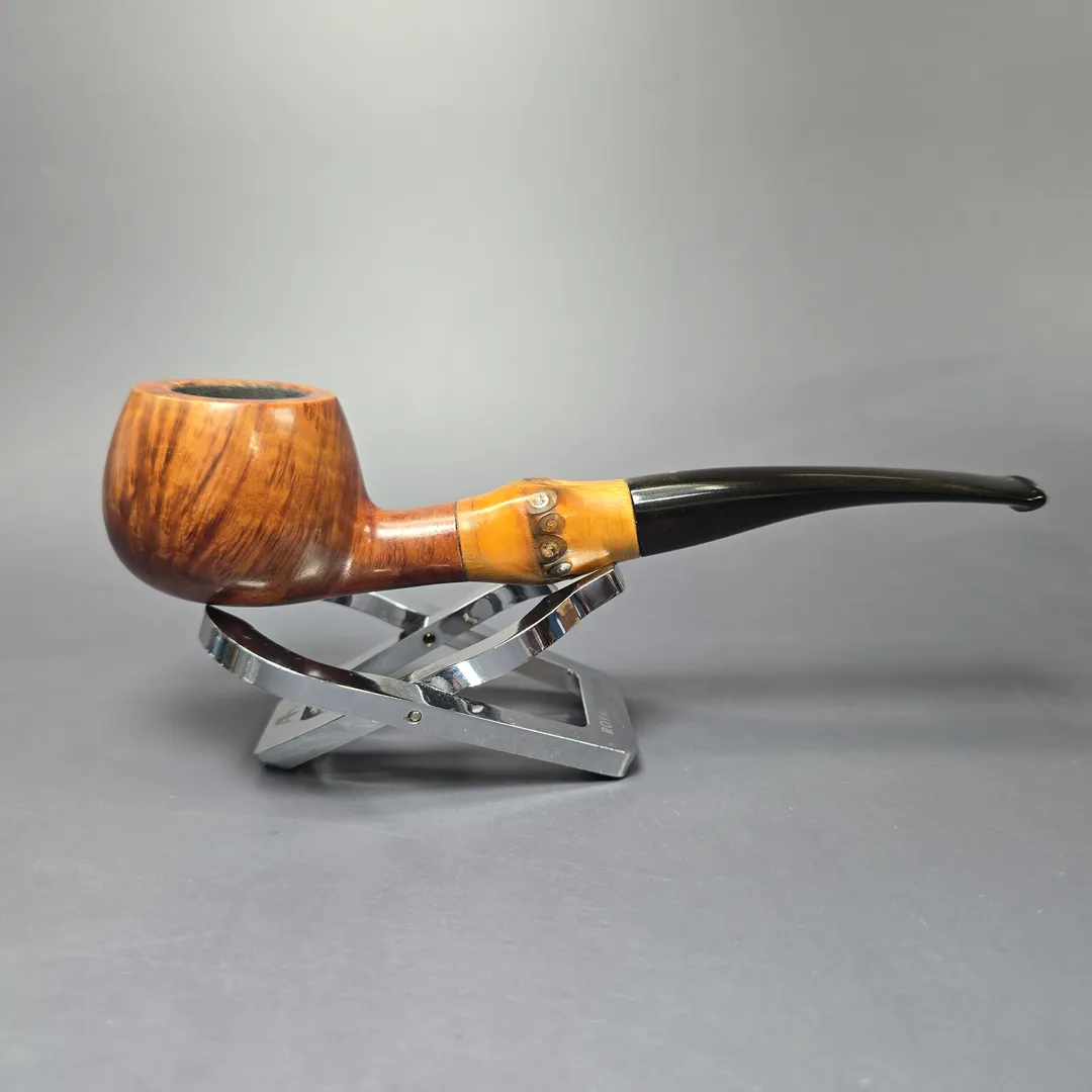 Savinelli Punto Oro 313 Smooth Prince w/ Bamboo Estate Briar Pipe, Italian Estates - Image 2