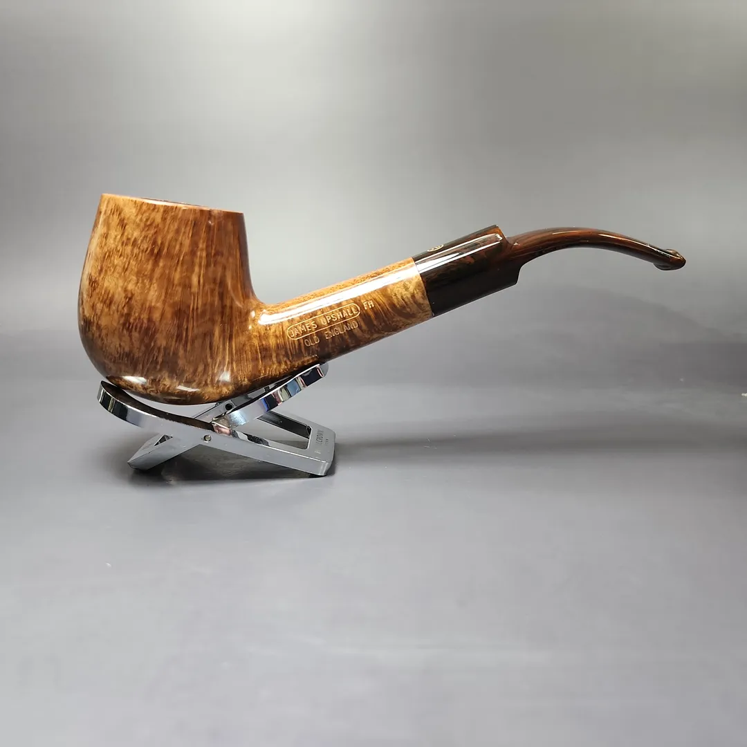 James Upshall Empire Series Old England Magnum Smooth Bent Billiard Estate Briar Pipe, Unsmoked - Image 2