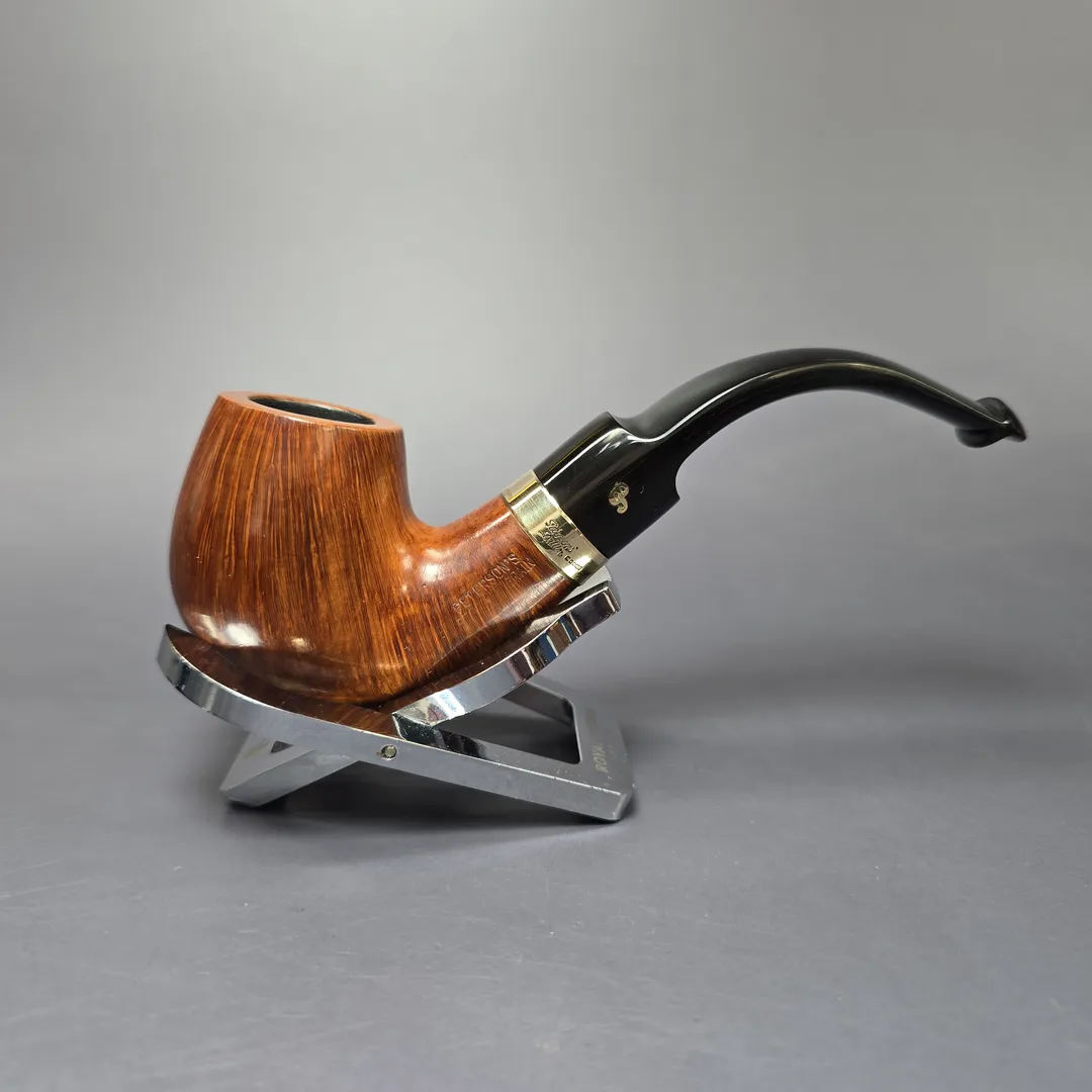 Peterson 1999 Supreme Gold Mounted 221 Smooth Bent Billiard Estate Briar Pipe, Irish Estates - Image 2