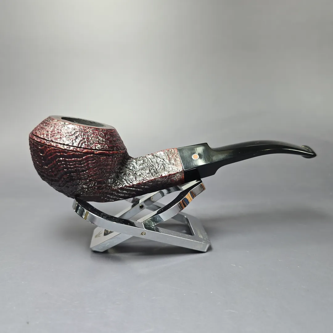 Ashton 1998 Pebble Grain XXX Sandblasted Bulldog Estate Briar Pipe, English Estates - Image 2