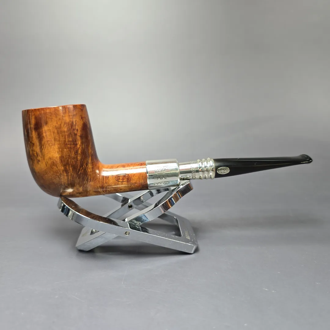 GBD 1957 9452 Smooth Billiard w/ Silver Spigot Estate Briar Pipe, English Estates - Image 2