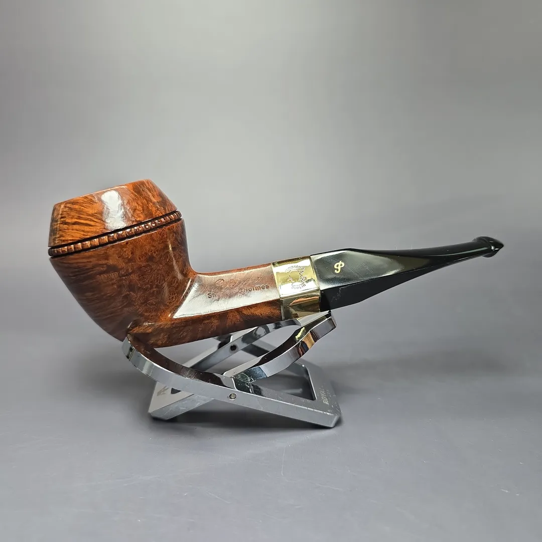 Peterson Sherlock Holmes Baker Street w/ 9k Gold Smooth Bulldog Estate Briar Pipe, Unsmoked - Image 2