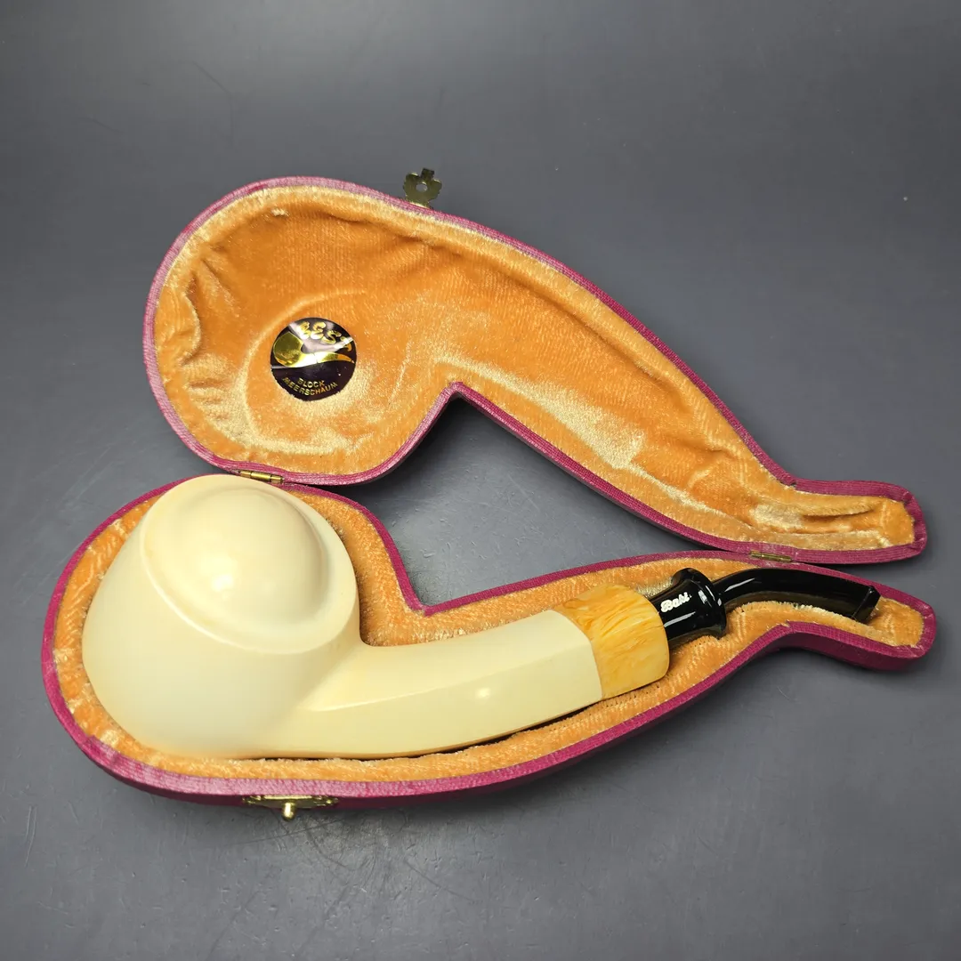 Fikri Baki XL Smooth Asymmetric Blowfish Estate Block Meerschaum Pipe Turkish Estates - Image 3