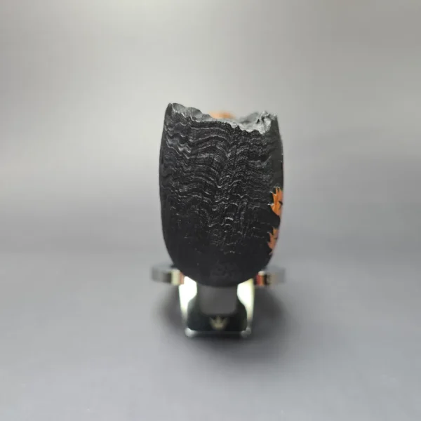 Peter Toth Leaf Carved Sandblasted Blowfish Handmade Briar Pipe, New - Image 3