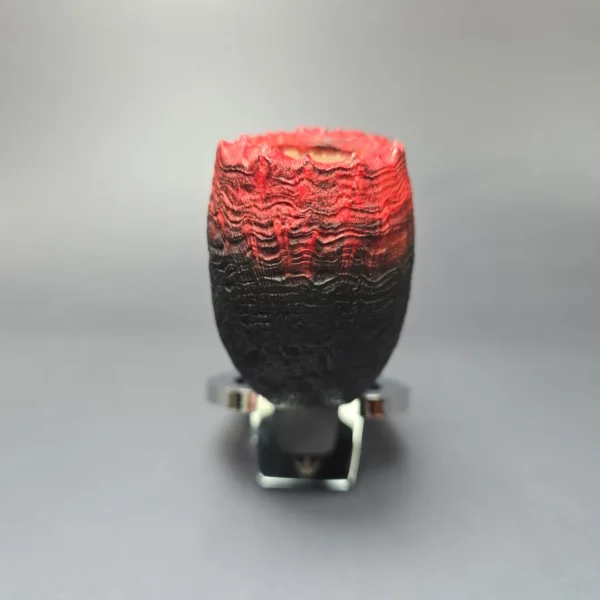 Peter Toth Red & Black Sandblasted Stubby Blowfish Handmade Briar Pipe, New - Image 3