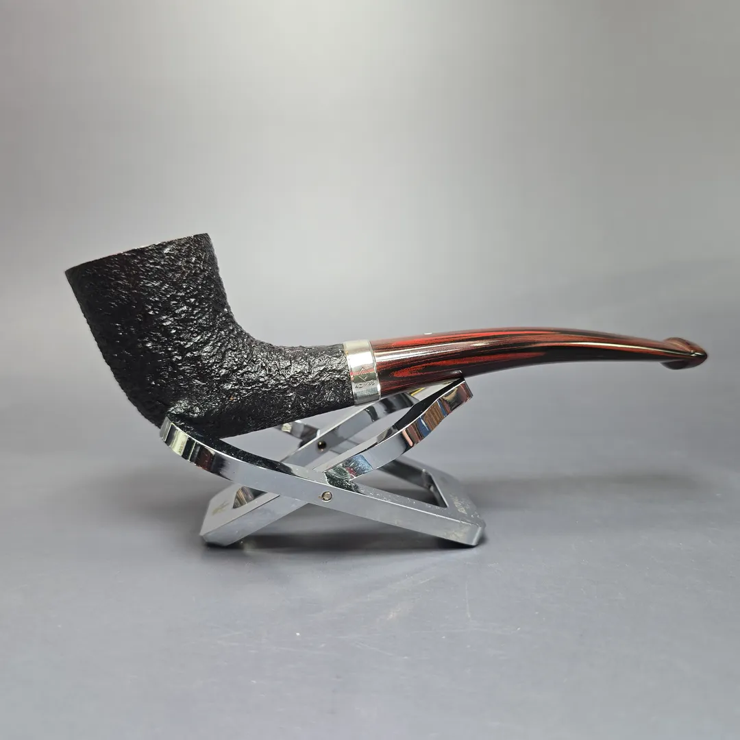 Dunhill 2020 Shell Briar 3421 Sandblasted Zulu w/ Silver Estate Briar Pipe, Unsmoked - Image 3