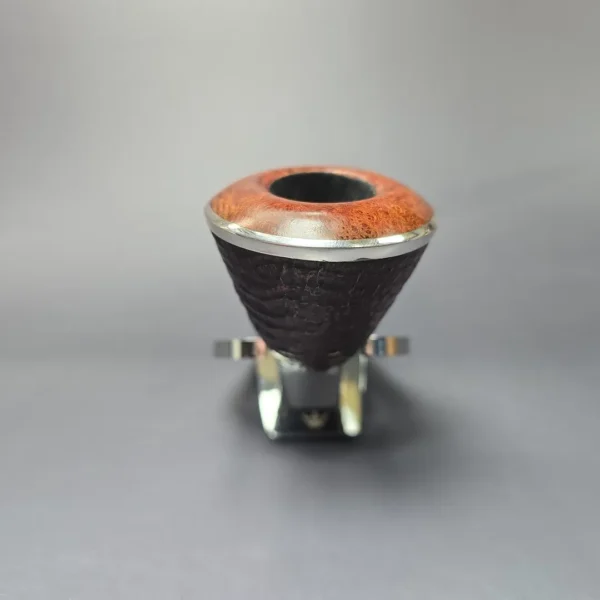 Stanwell Pipe of the Year 1991 Partially Sandblasted Horn w/ Silver Estate Briar Pipe, Unsmoked, 9mm - Image 3