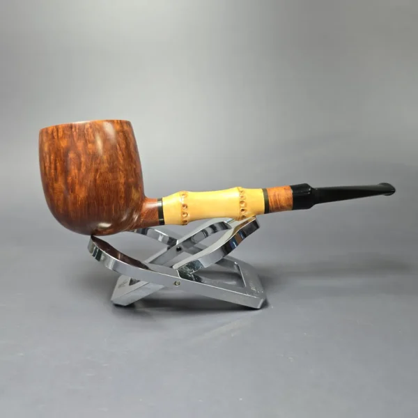 Bjarne Nielsen Signature Grade (C) Smooth Pot w/ Bamboo Estate Briar Pipe, Unsmoked - Image 3