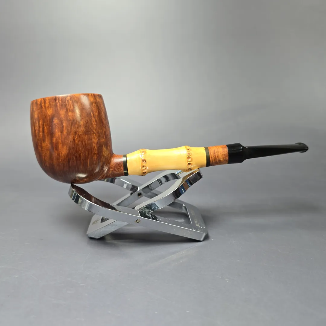 Bjarne Nielsen Signature Grade (C) Smooth Pot w/ Bamboo Estate Briar Pipe, Unsmoked - Image 3