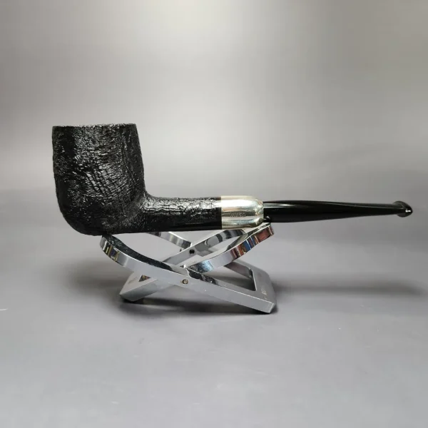 MBSD Briars Timeless Traditions 1 Sandblasted Billiard w/ Silver Handmade Briar Pipe, New - Image 3