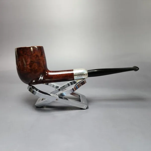 MBSD Briars Timeless Traditions 1 Smooth Billiard w/ Silver Handmade Briar Pipe, New - Image 3