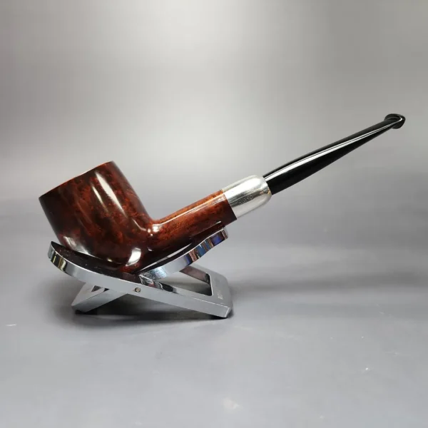 MBSD Briars Timeless Traditions 1 Smooth Billiard w/ Silver Handmade Briar Pipe, New - Image 3