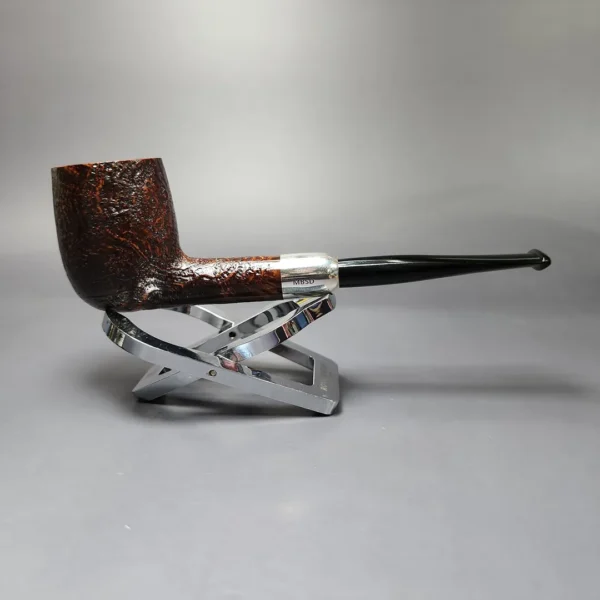 MBSD Briars Timeless Traditions 1 Sandblasted Billiard w/ Silver Handmade Briar Pipe, New - Image 3