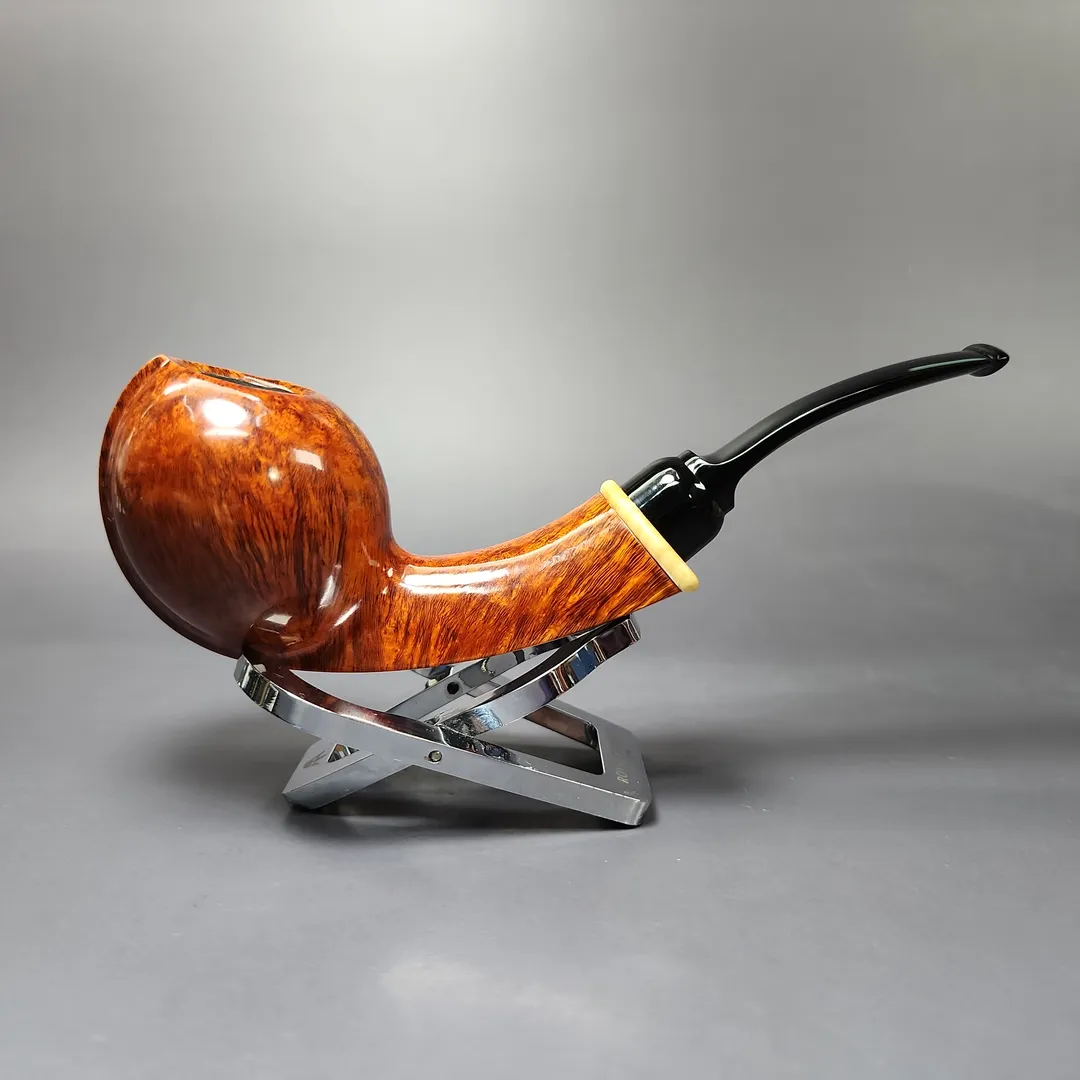 MBSD Briars Modern Masters 2 Smooth Blowfish w/ Boxwood Briar Pipe, New - Image 3