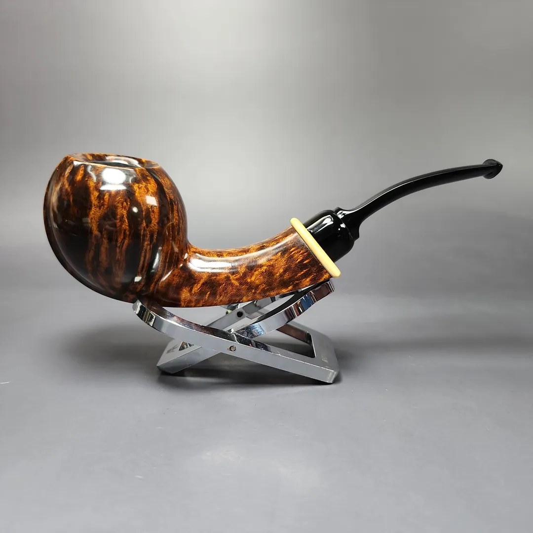 MBSD Briars Modern Masters 2 Smooth Blowfish w/ Boxwood Briar Pipe, New - Image 3