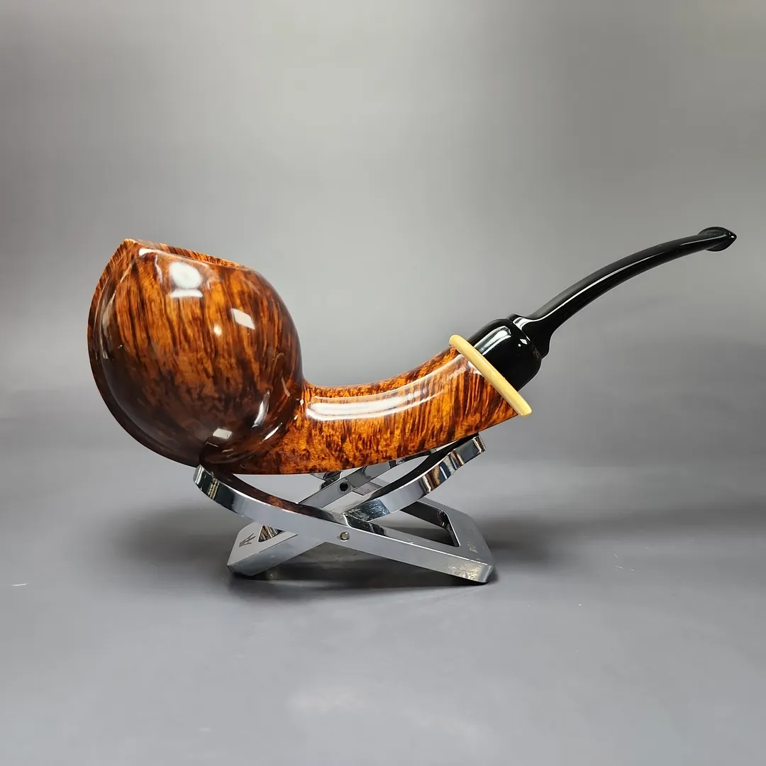 MBSD Briars Modern Masters 2 Smooth Blowfish w/ Boxwood Briar Pipe, New - Image 3