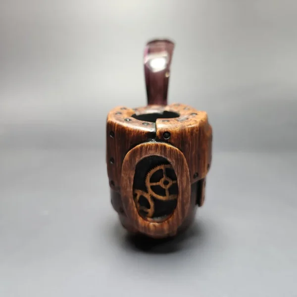 Moonlight Pipes “Steampunk” Oom Paul Handmade Briar Pipe, New - Image 3