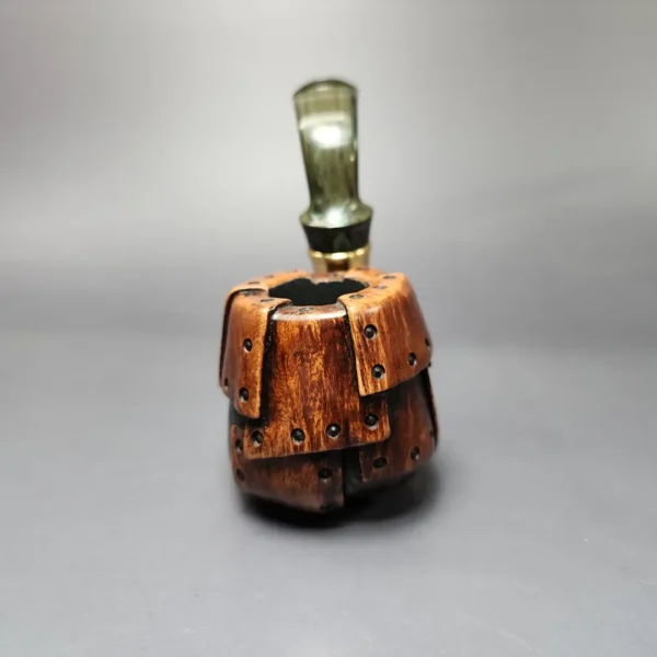 Moonlight Pipes “Steampunk” Oom Paul Handmade Briar Pipe, New - Image 3