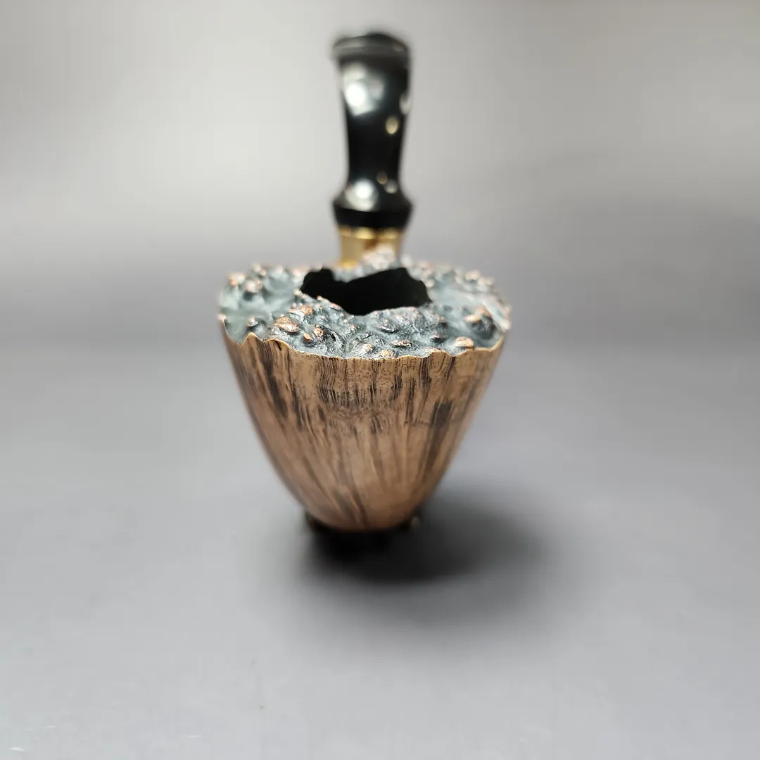 Moonlight Pipes "Briar Raven" Oom Paul Handmade Briar Pipe, New - Image 3