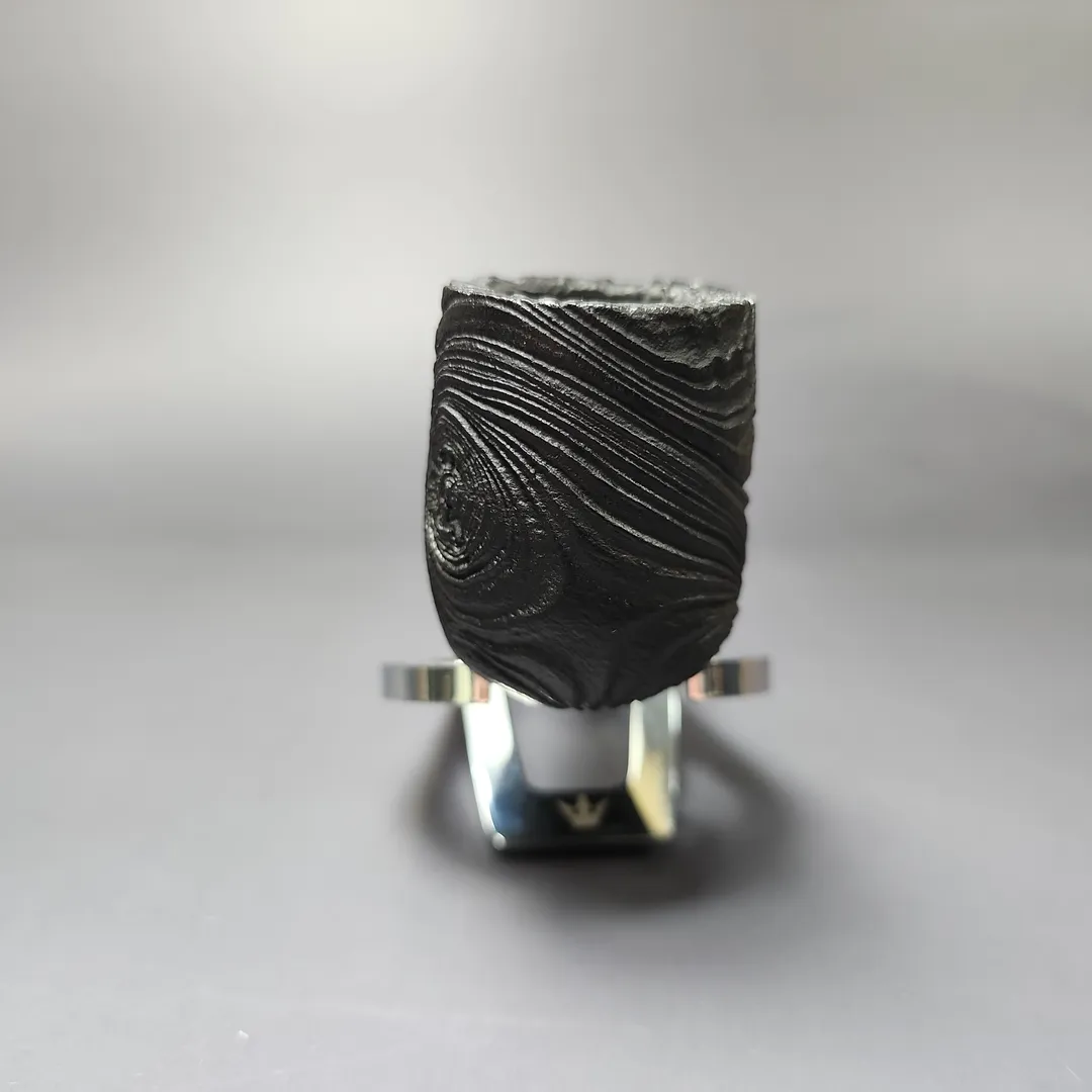 MBSD Briars by Piero Vitale Vintage Sandblasted Billiard w/Zebrawood Briar Pipe, New - Image 3