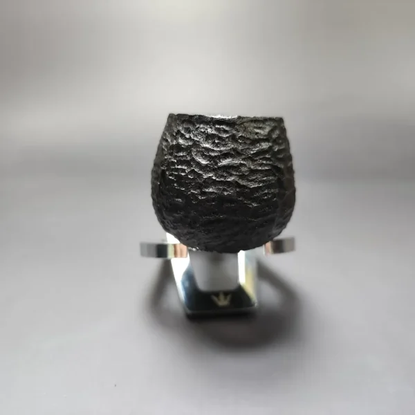 MBSD Briars by Piero Vitale Black Rusticated Author w/ Olivewood Briar Pipe, New - Image 3