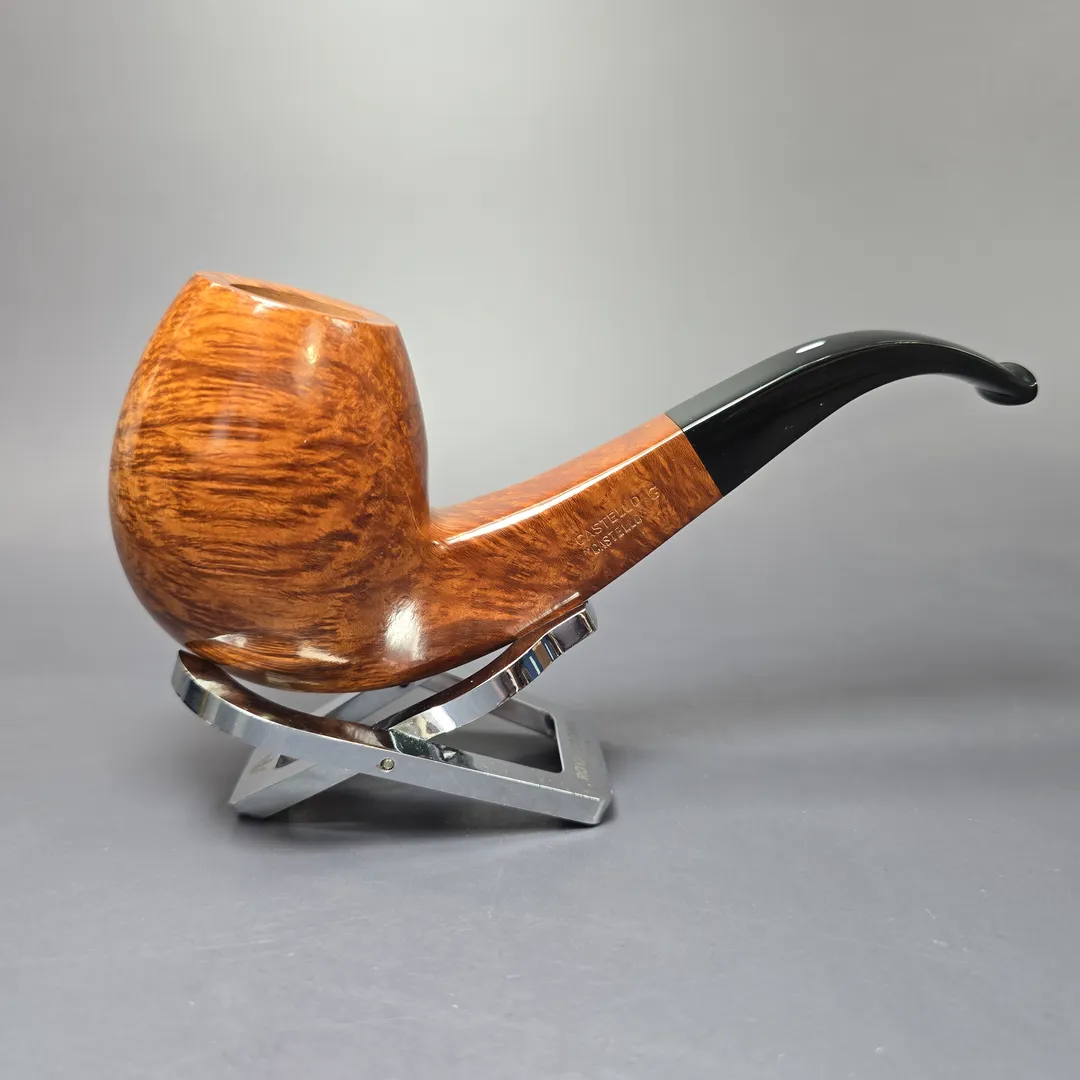 Castello "Castello" G Large Smooth Panel Shank Egg Estate Briar Pipe, Unsmoked - Image 3