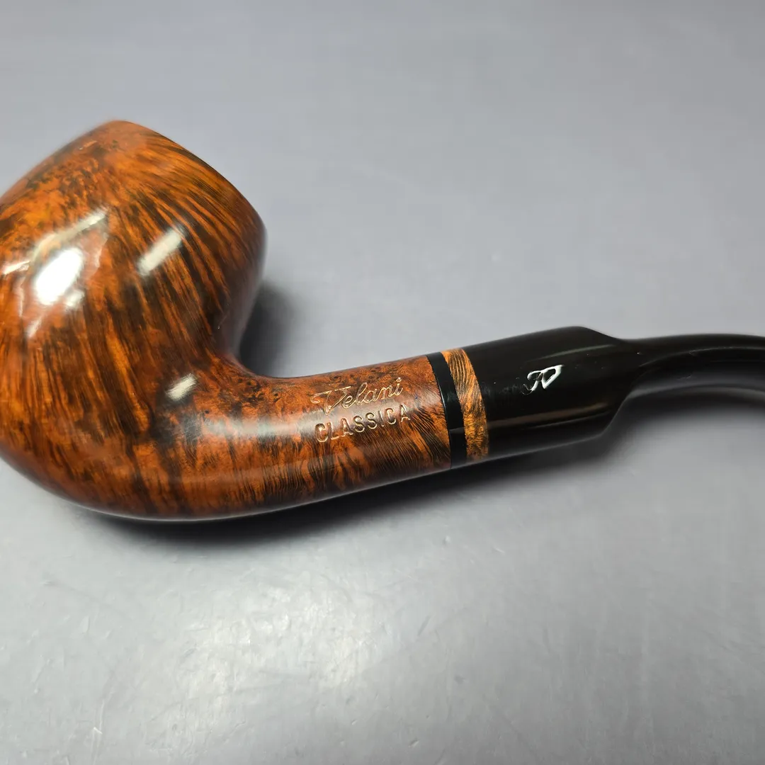 Velani Classica Extra 204 Smooth Bent Billiard Estate Briar Pipe, Unsmoked - Image 3