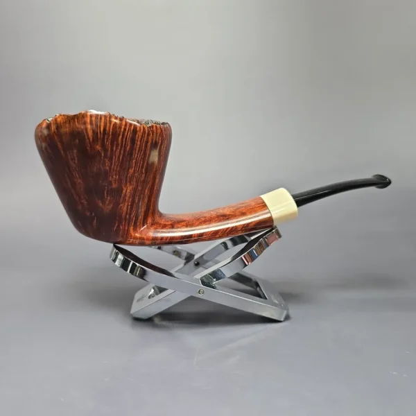 Wandi Riyadi Smooth Wide Shank Dublin w/ Ivorite Handmade Briar Pipe, New - Image 3