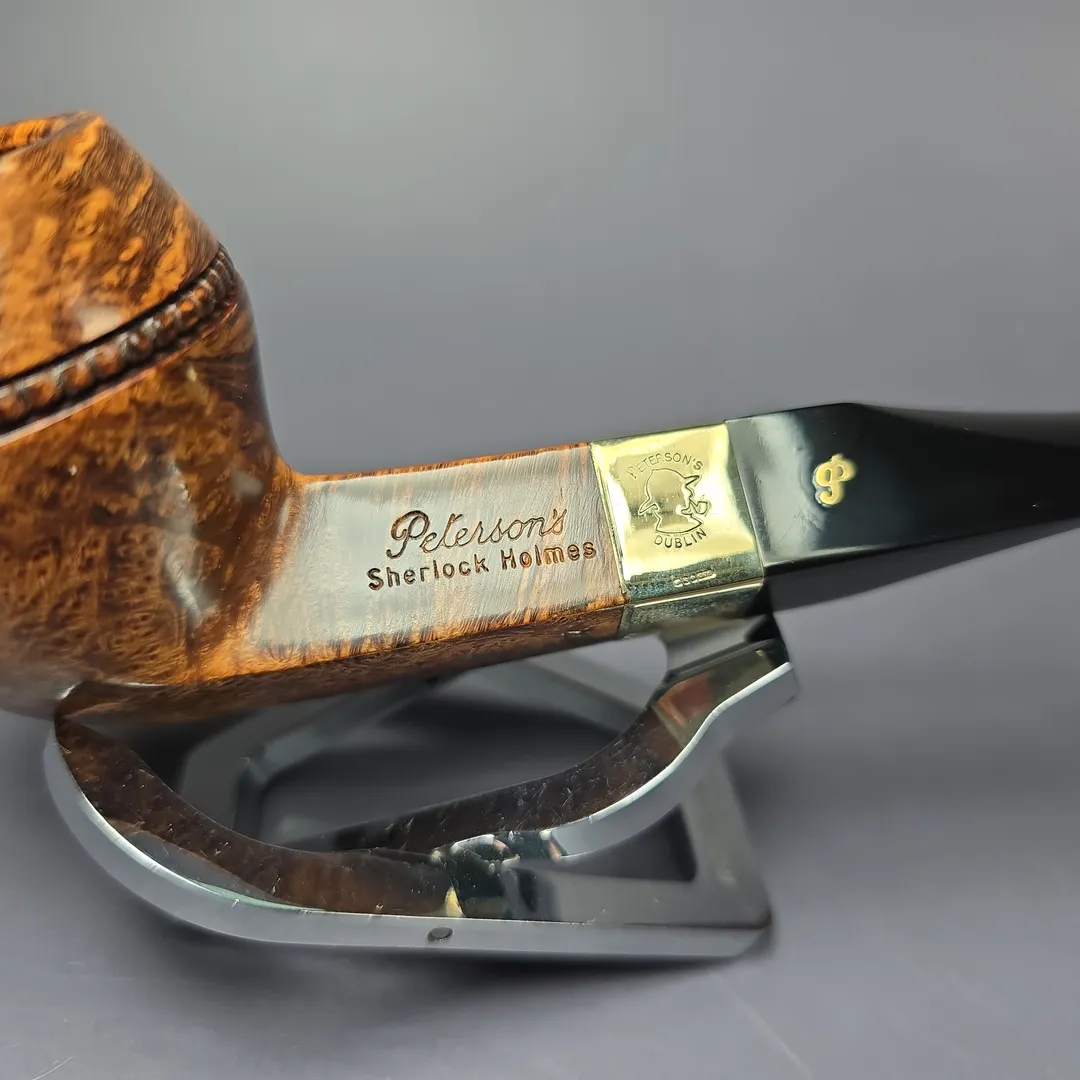 Peterson Sherlock Holmes Baker Street w/ 9k Gold Smooth Bulldog Estate Briar Pipe, Unsmoked - Image 3