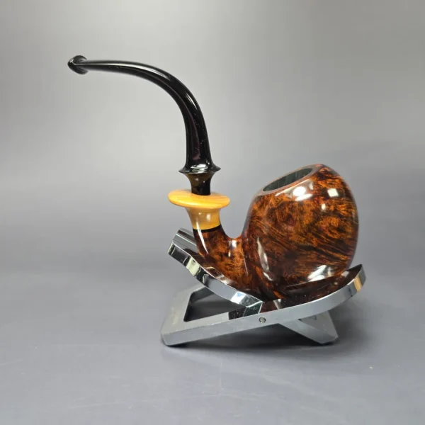 C-Pipe Smooth Oom Paul w/ Olivewood Handmade Briar Pipe, New - Image 4
