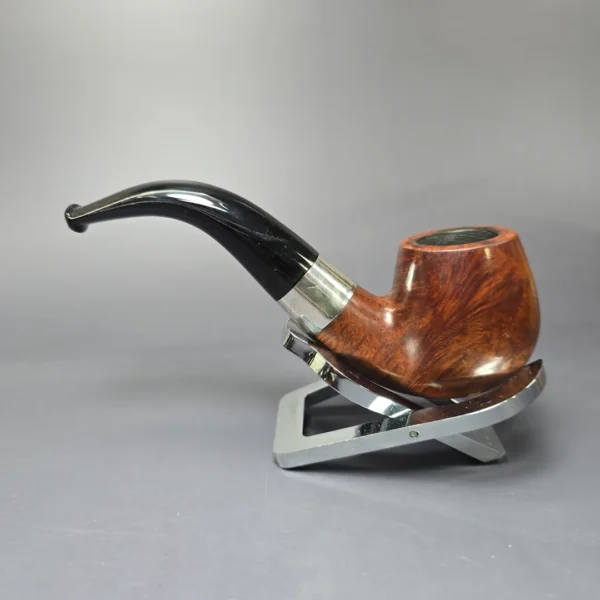 WDC Sterling Hand Made Smooth Bent Billiard Estate Briar Pipe, American Estates - Image 4