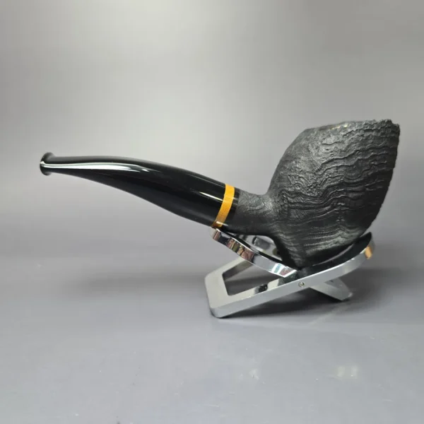 Peter Toth Sandblasted Shield w/ Osage Handmade Briar Pipe, New - Image 4