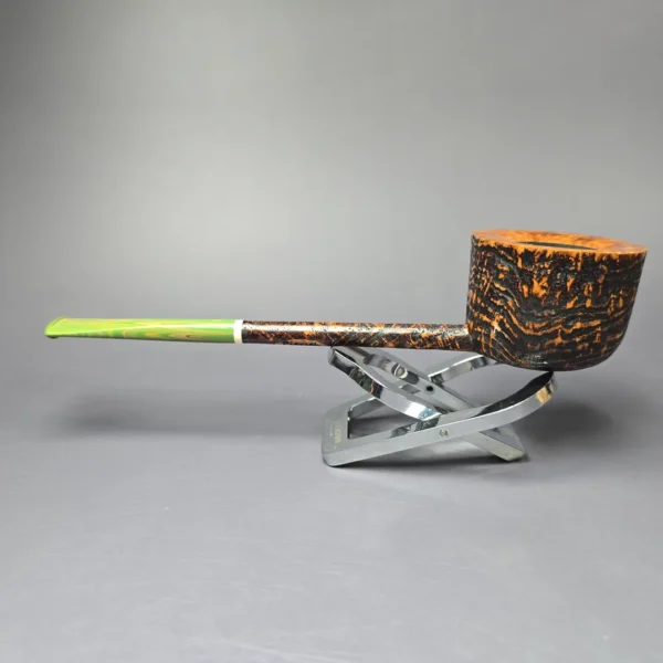 Scottie Piersel XL Relief Contrast Sandblasted Pencil Shank Pot w/ Juma Estate Briar Pipe, Unsmoked - Image 4