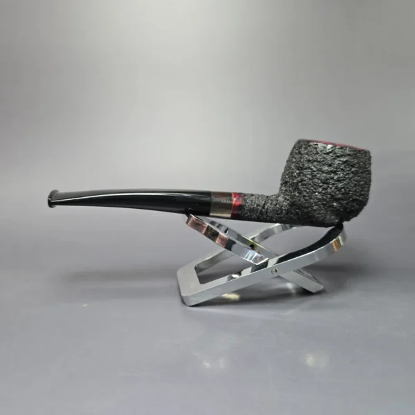Herriot Pipes Partially Rusticated Prince w/ Horn Handmade Briar Pipe, New - Image 4