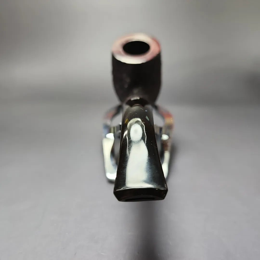 James Upshall Bark Group 6 Partially Rusticated Bent Billiard Estate Briar Pipe, Unsmoked - Image 4