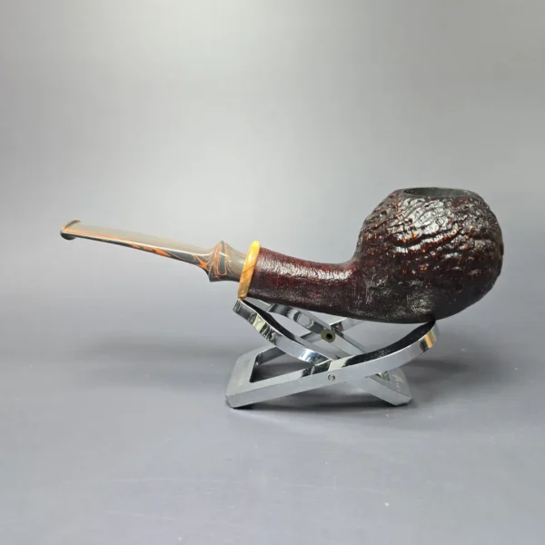 Bonsai Pipes Sandblasted Apple w/ Olivewood Handmade Briar Pipe, New - Image 4