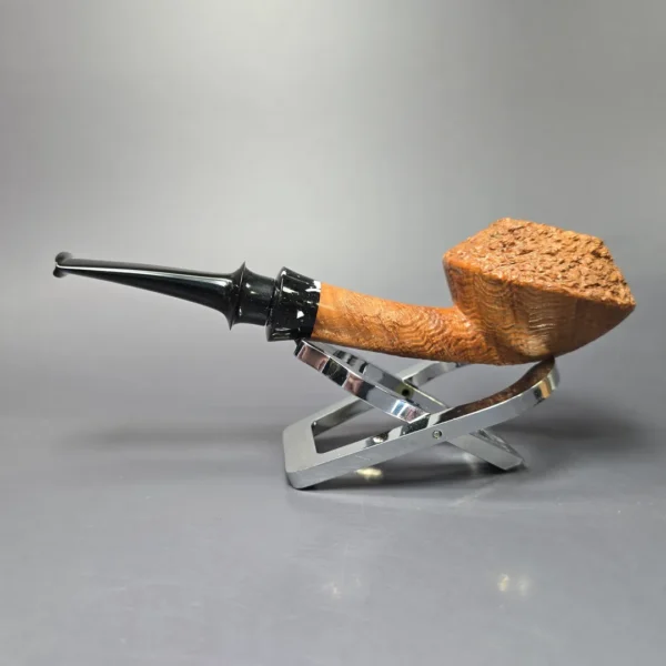 Pipe Tristan Partially Rusticated Rhodesian w/ Durat Estate Briar Pipe, French Estates - Image 4