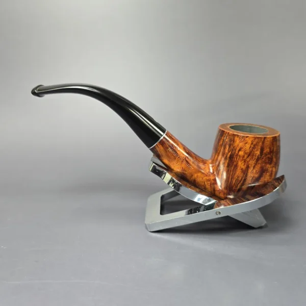 Kaywoodie Pre-1950 Flame Grain 10 Smooth Bent Billiard Estate Briar Pipe, American Estates - Image 4