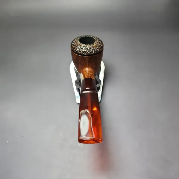 JM Boswell 2017 Partially Rusticated Rhodesian Estate Briar Pipe, American Estates - Image 4