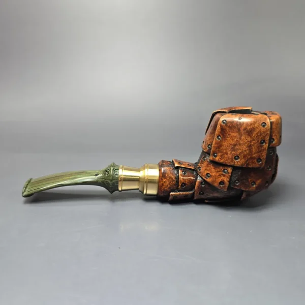 Moonlight Pipes "Steampunk" Cutty w/ Brass Handmade Briar Pipe, New - Image 4
