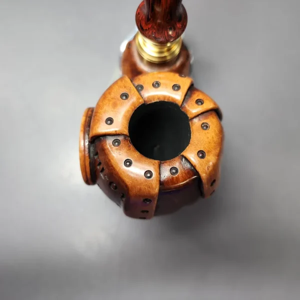 Moonlight Pipes "Steampunk" Oom Paul Handmade Briar Pipe, New - Image 4