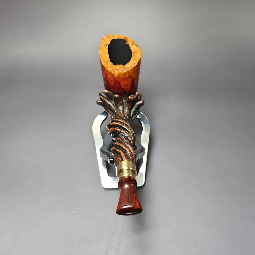 Moonlight Pipes "Outgrowth" Lovat w/ Brass Handmade Briar Pipe, New - Image 4