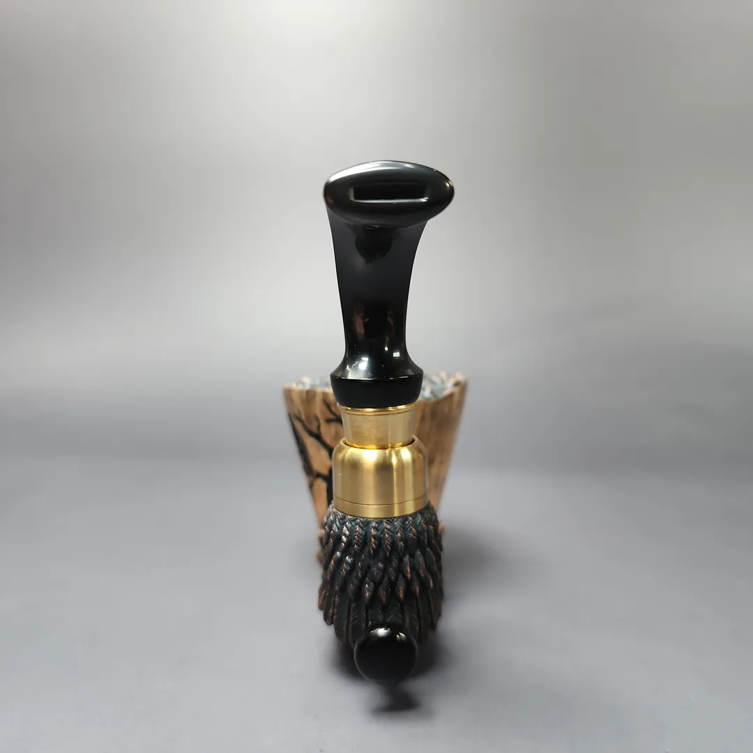 Moonlight Pipes "Briar Raven" Oom Paul Handmade Briar Pipe, New - Image 4
